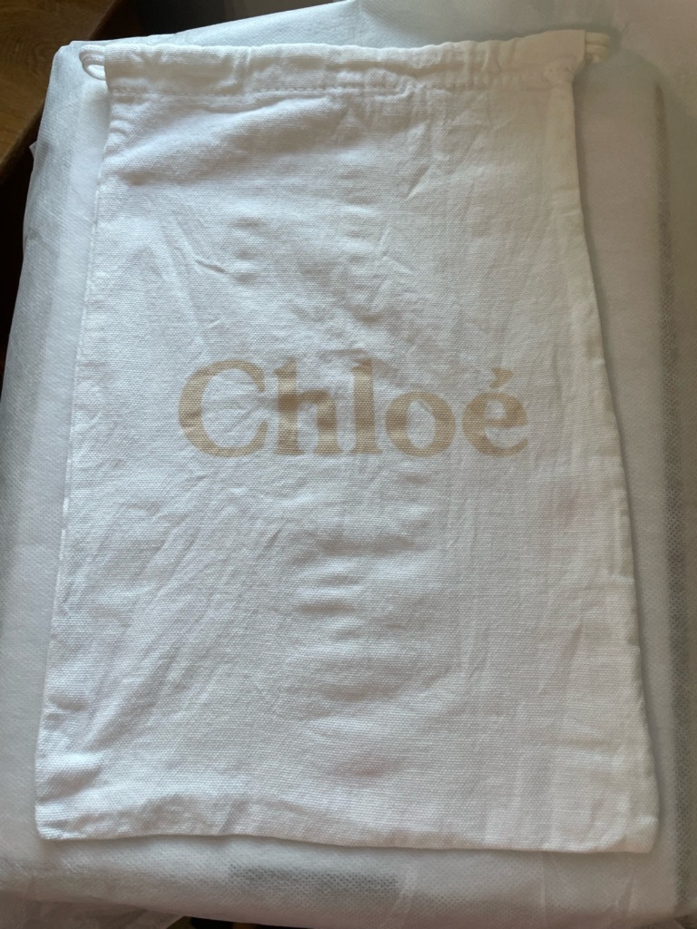 Chloe Drawstring Dust Bag 12.5 x 8.75” canvas cotton 100% Authentic Albania